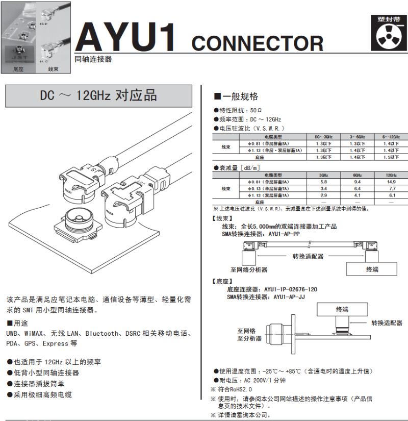 AYU1系列连接器式样书